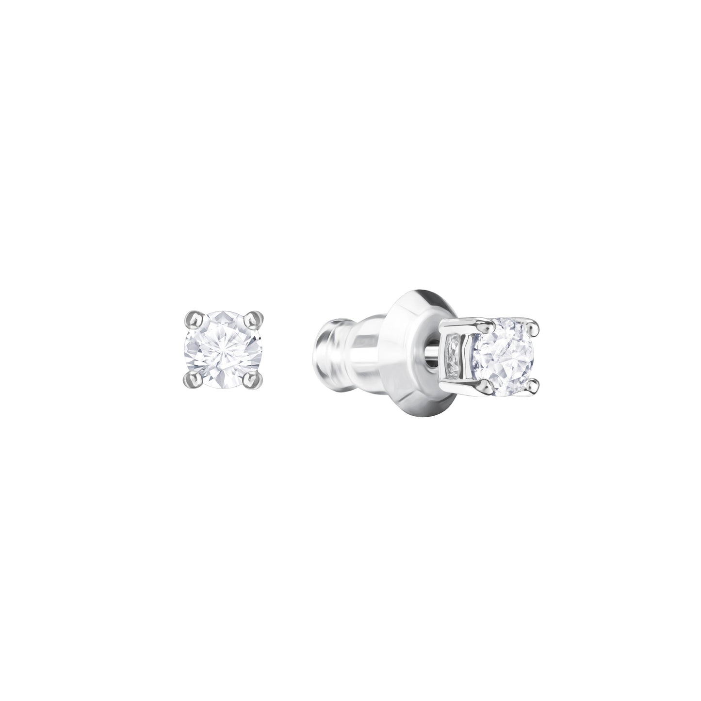 PENDIENTES STILLA ATTRACT ROUND, BLANCO, BAÑO DE RODIO