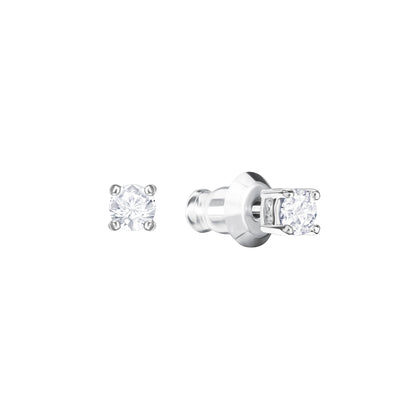 PENDIENTES STILLA ATTRACT ROUND, BLANCO, BAÑO DE RODIO