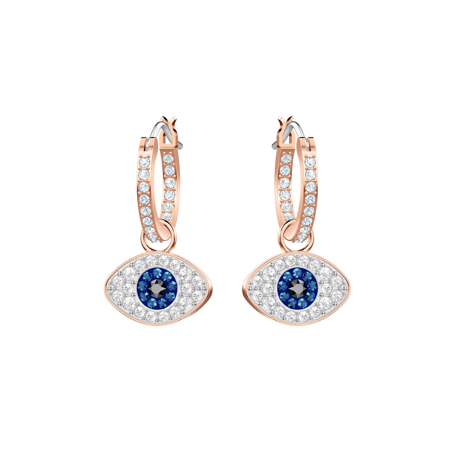 PENDIENTES DE ARO SWAROVSKI SYMBOLIC EVIL EYE, MULTICOLOR, BAÑO EN TONO ORO ROSA