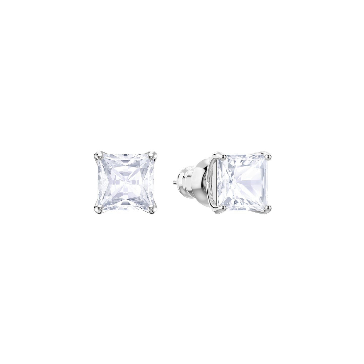 PENDIENTES DE BOTÓN STILLA ATTRACT, BLANCO, BAÑO DE RODIO