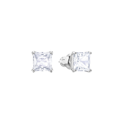 PENDIENTES DE BOTÓN STILLA ATTRACT, BLANCO, BAÑO DE RODIO