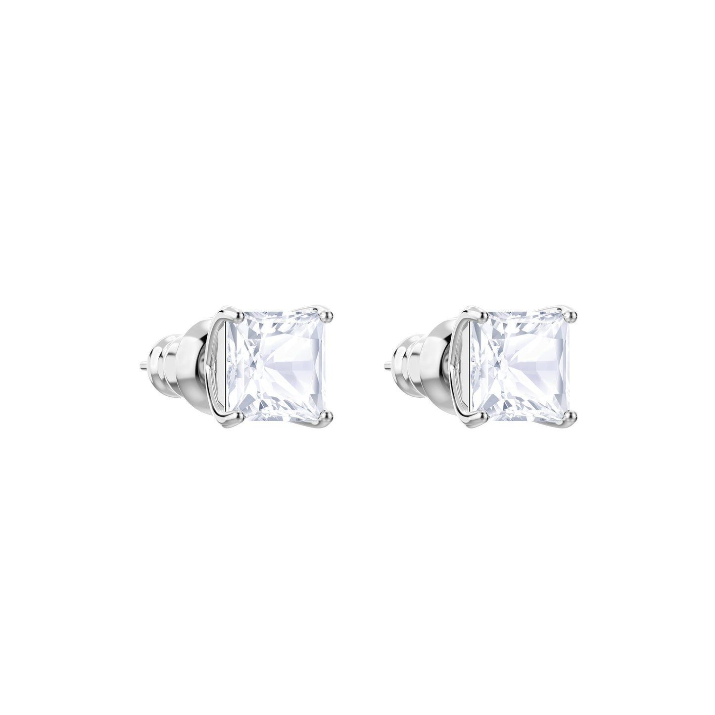 PENDIENTES DE BOTÓN STILLA ATTRACT, BLANCO, BAÑO DE RODIO