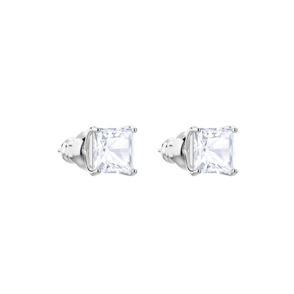 PENDIENTES DE BOTÓN STILLA ATTRACT, BLANCO, BAÑO DE RODIO