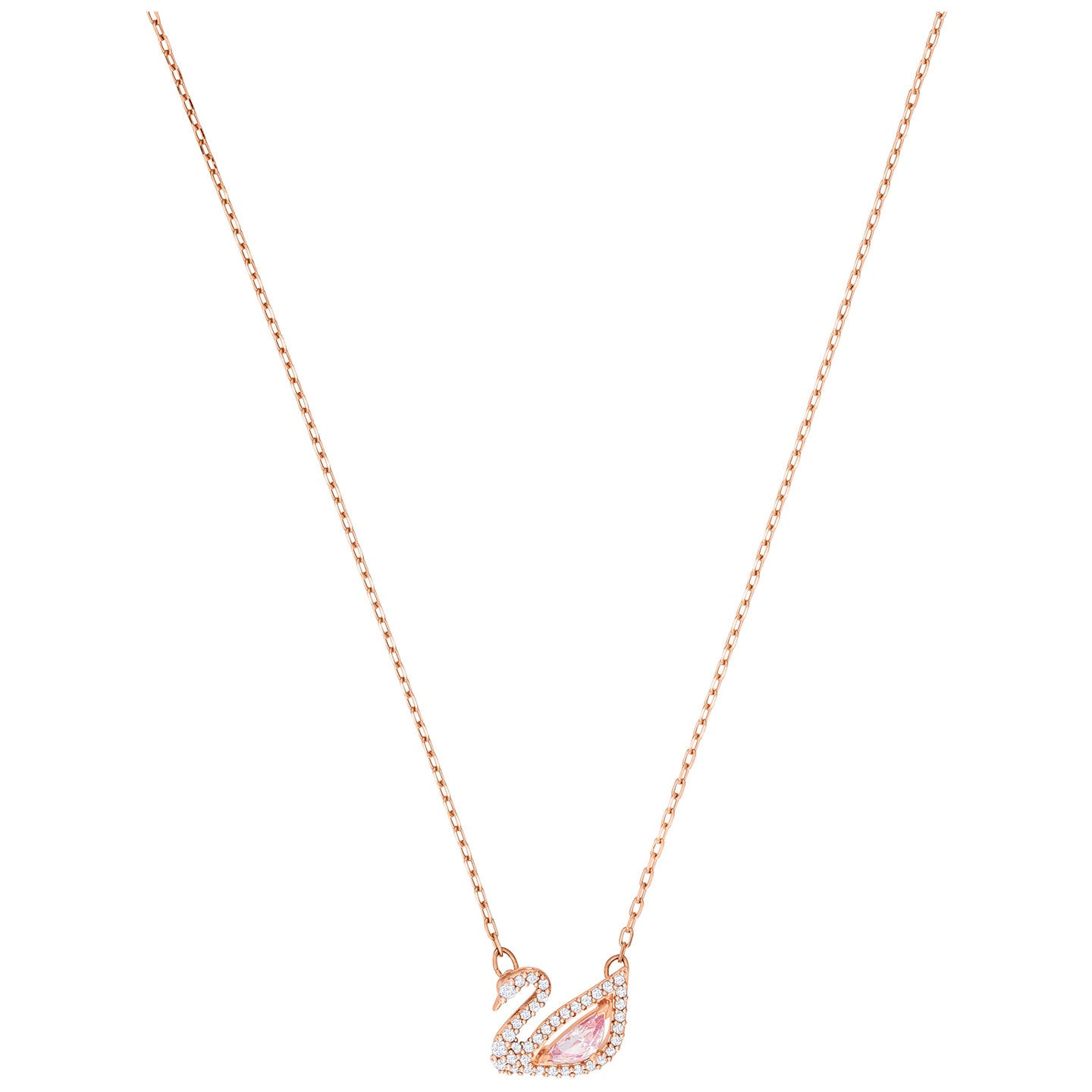 COLLAR DAZZLING SWAN, MULTICOLOR, BAÑO EN TONO ORO ROSA