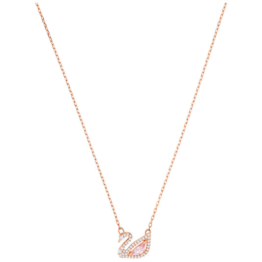 COLLAR DAZZLING SWAN, MULTICOLOR, BAÑO EN TONO ORO ROSA