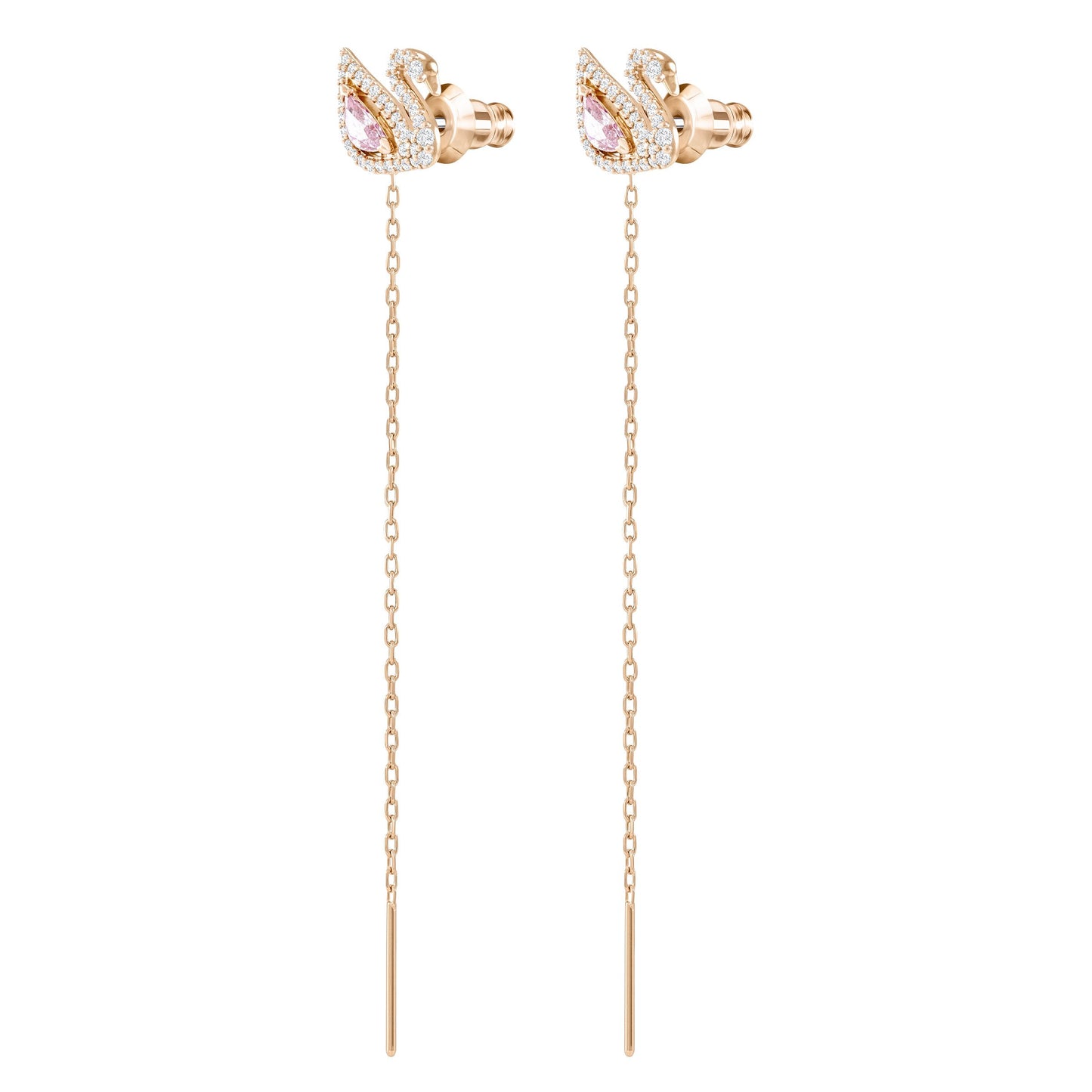 Pendientes Dazzling Swan, multicolor, Baño en tono Oro Rosa