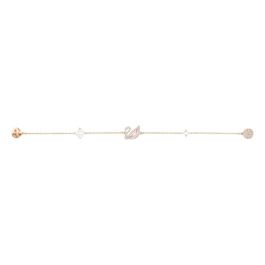 PULSERA DAZZLING SWAN, MULTICOLOR, BAÑO EN TONO ORO ROSA