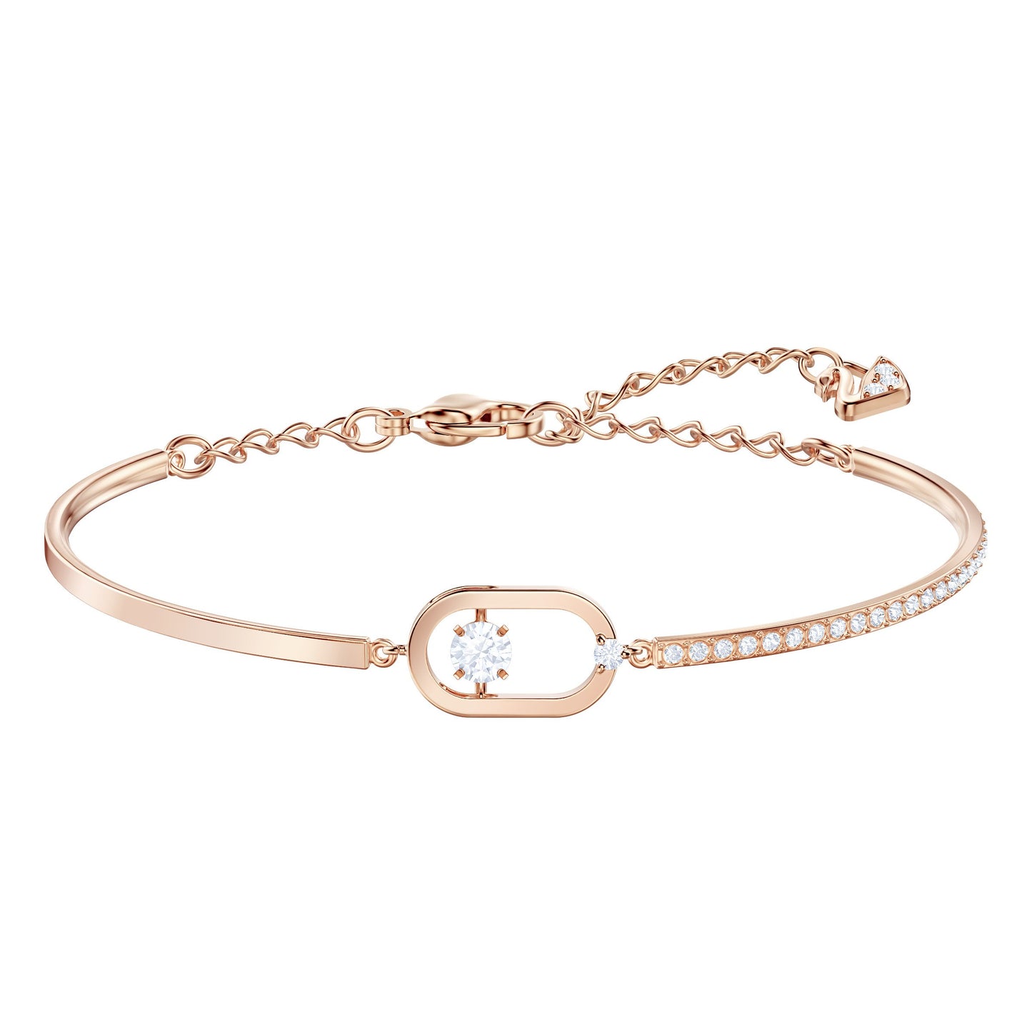 Pulsera North, blanco, Baño en tono Oro Rosa