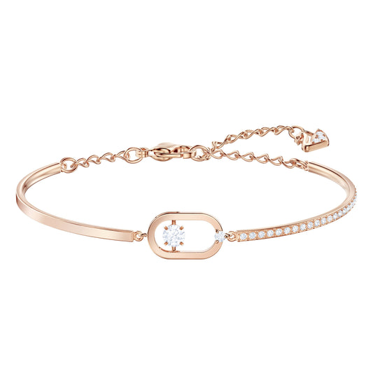Pulsera North, blanco, Baño en tono Oro Rosa