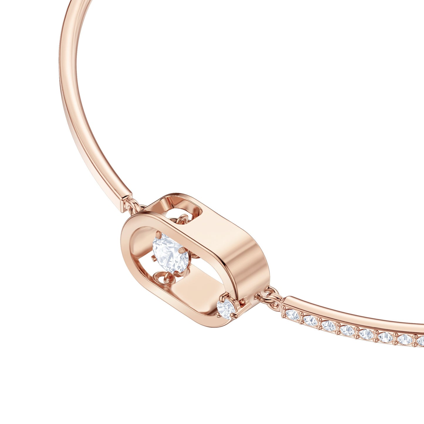 Pulsera North, blanco, Baño en tono Oro Rosa