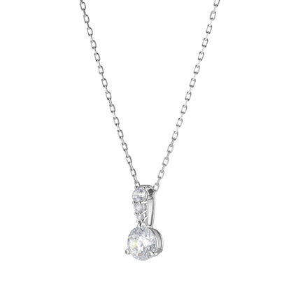 COLGANTE SOLITAIRE, BLANCO, BAÑO DE RODIO
