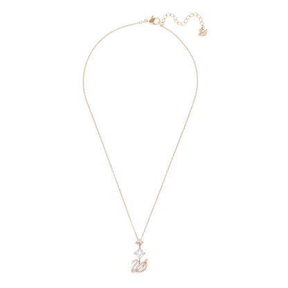 Collar en Y Dazzling Swan, multicolor, Baño en tono Oro Rosa