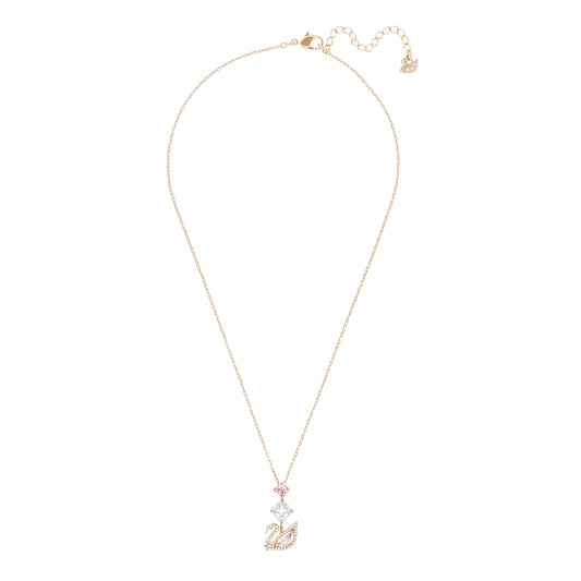 Collar en Y Dazzling Swan, multicolor, Baño en tono Oro Rosa