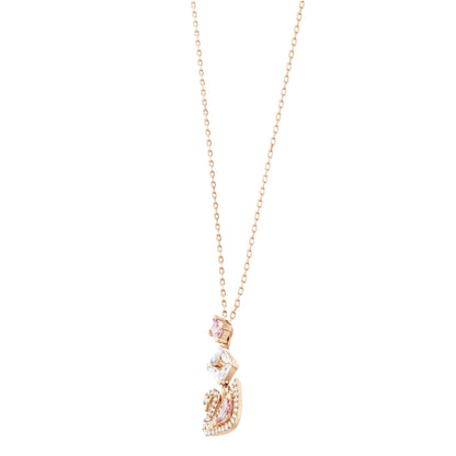 Collar en Y Dazzling Swan, multicolor, Baño en tono Oro Rosa