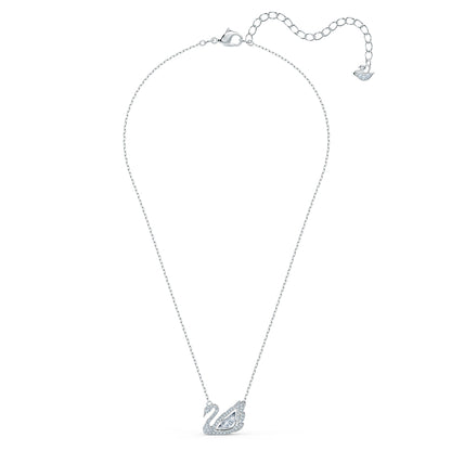 Collar Dancing Swan, blanco, baño de rodio