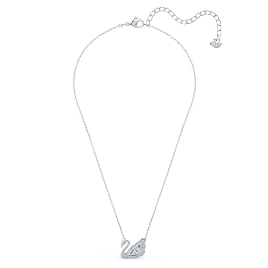 Collar Dancing Swan, blanco, baño de rodio