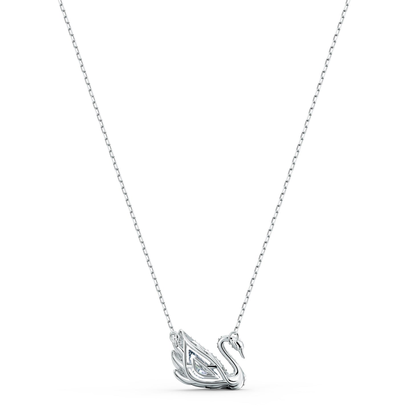Collar Dancing Swan, blanco, baño de rodio