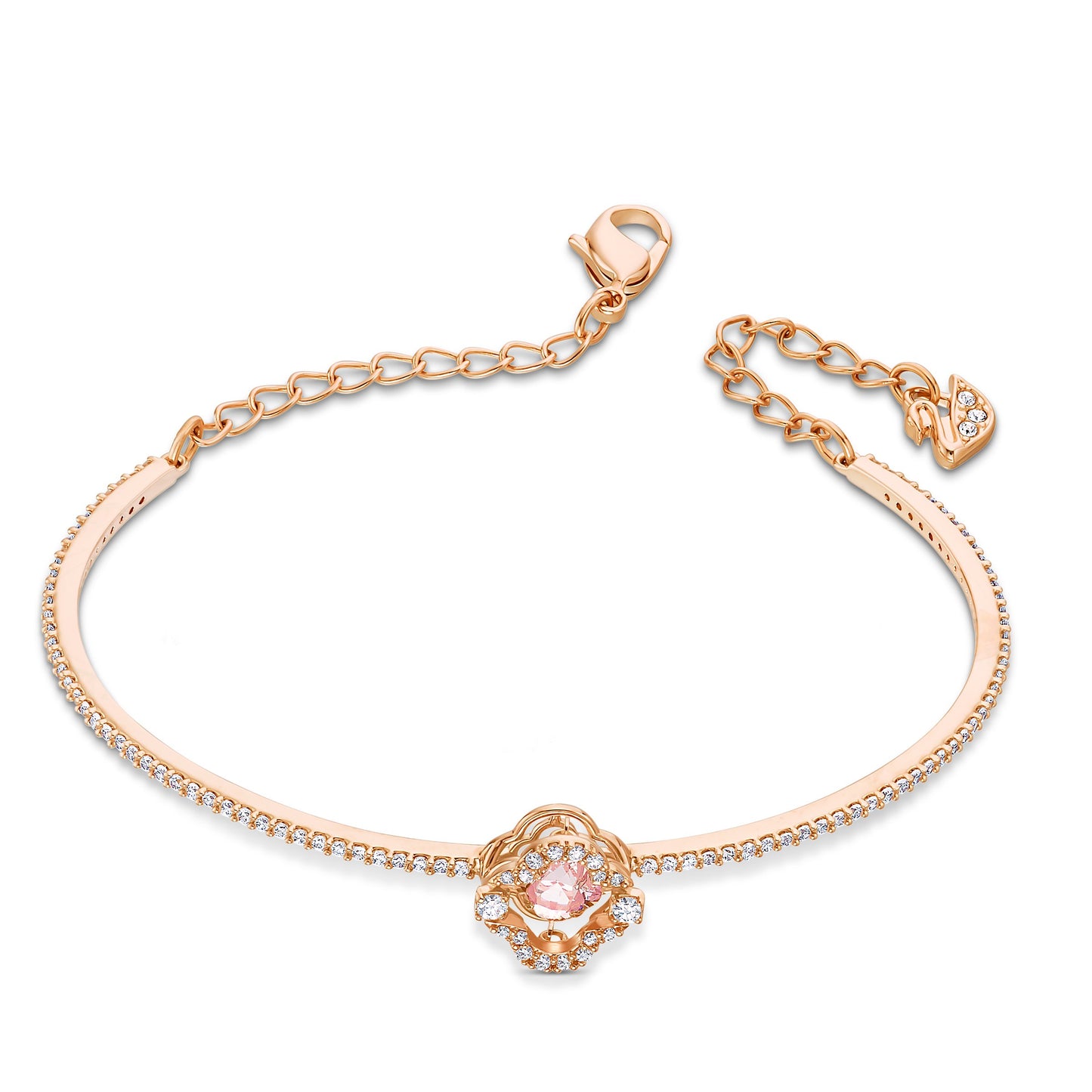 Brazalete Una Trébol, Rosa, Baño tono oro rosa