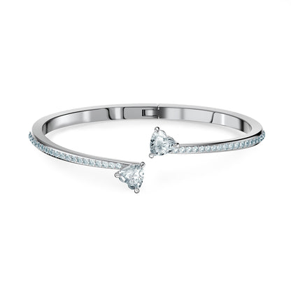Brazalete Mesmera Corazón, Blanco, Baño de rodio