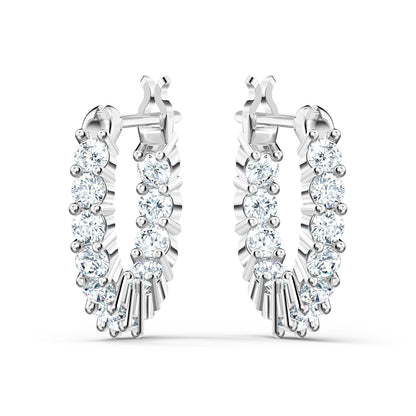 Pendientes de aro Matrix Vittore Talla redonda, Blancos, Baño de rodio