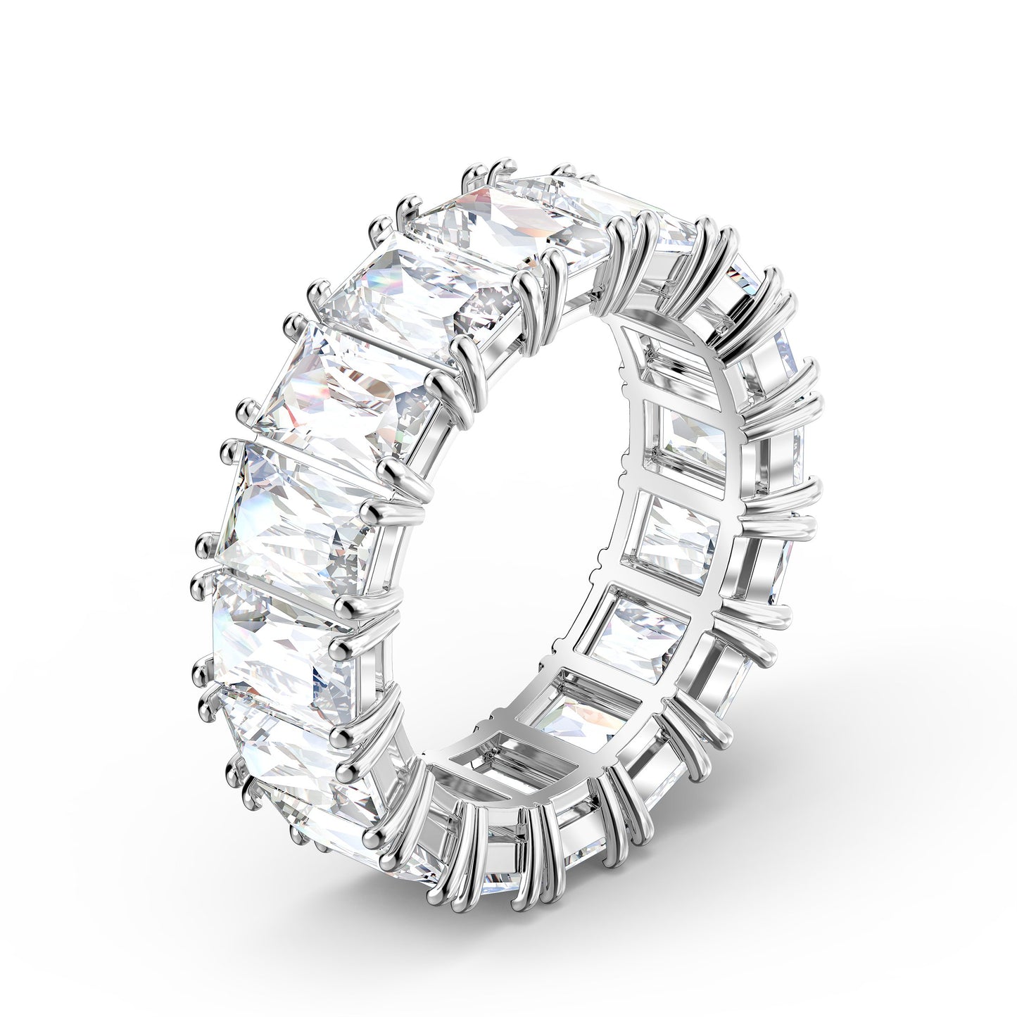 Anillo Matrix Vittore Talla rectangular, Blanco, Baño de rodio