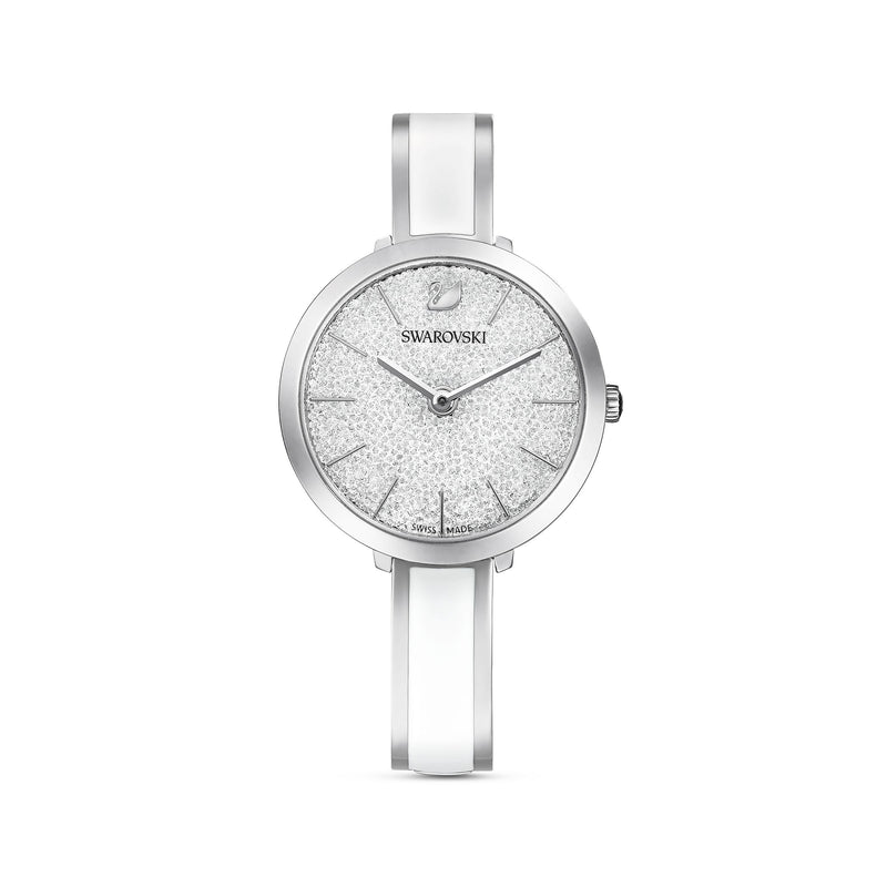 Reloj Crystalline DelightBrazalete de metal, Blanco, Acero inoxidable