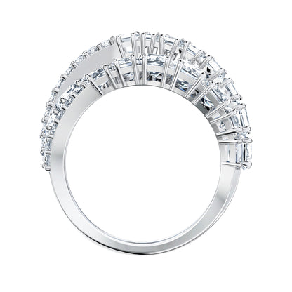 Anillo Hyperbola Tallas mixtas, Blanco, Baño de rodio
