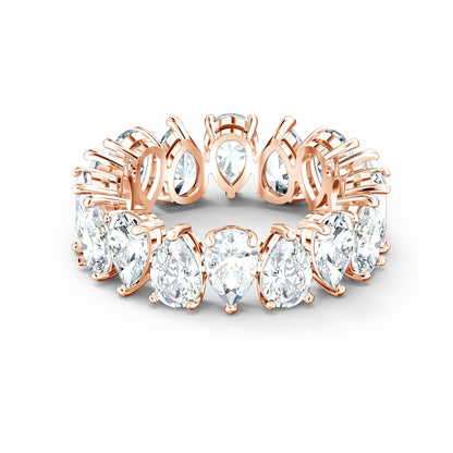 Anillo Matrix Vittore Talla pera, Blanco, Baño tono oro rosa