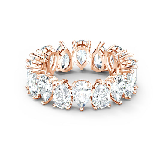 Anillo Matrix Vittore Talla pera, Blanco, Baño tono oro rosa