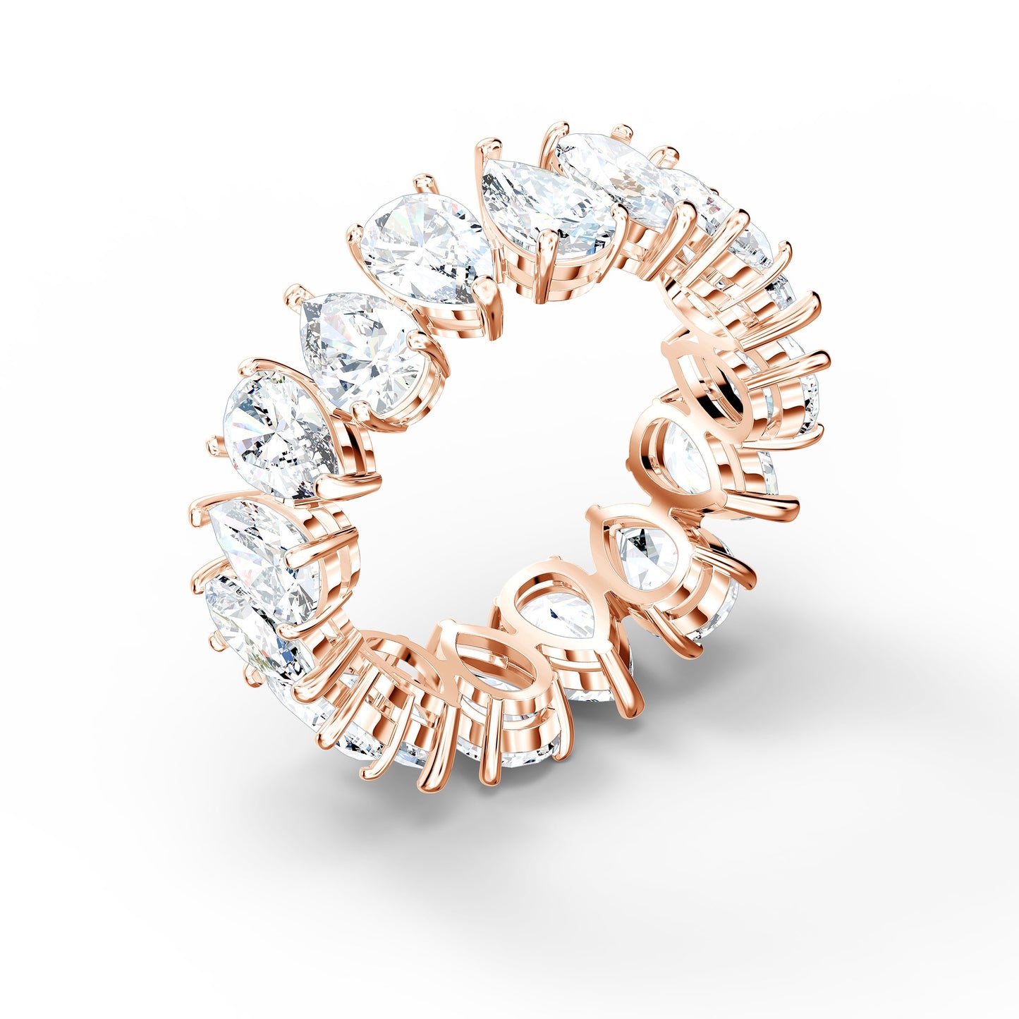 Anillo Matrix Vittore Talla pera, Blanco, Baño tono oro rosa