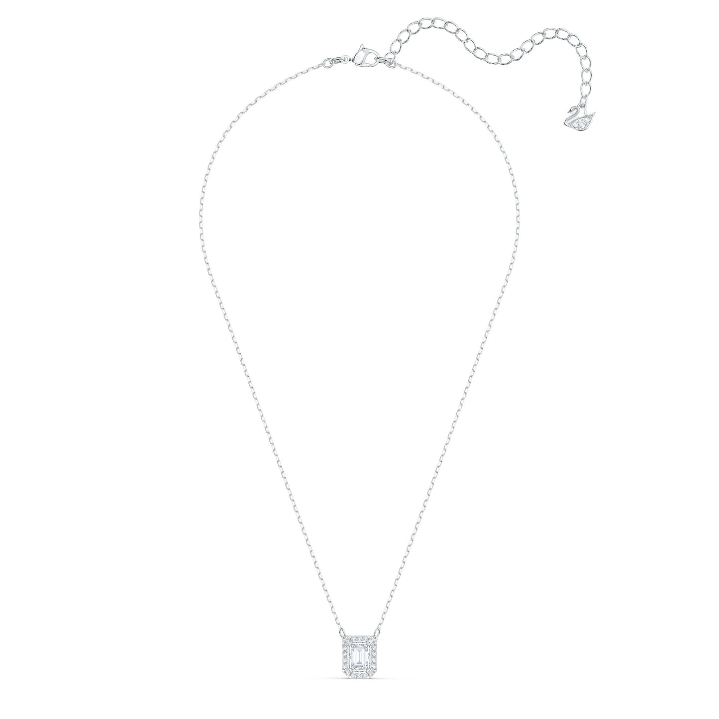 Colgante Una Talla octogonal, Blanco, Baño de rodio