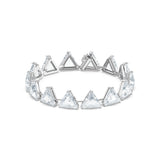 Pulsera Millenia, Cristales en talla en forma de punta triangular, Blanco, Baño de rodio