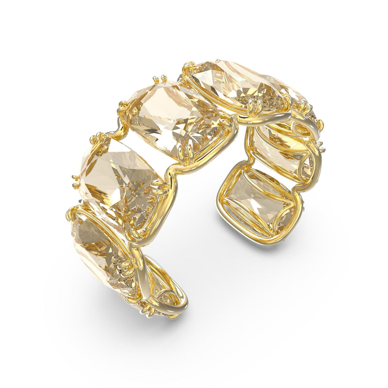 Brazalete Harmonia, Cristales flotantes de gran tamaño, Tono dorado, Baño tono oro