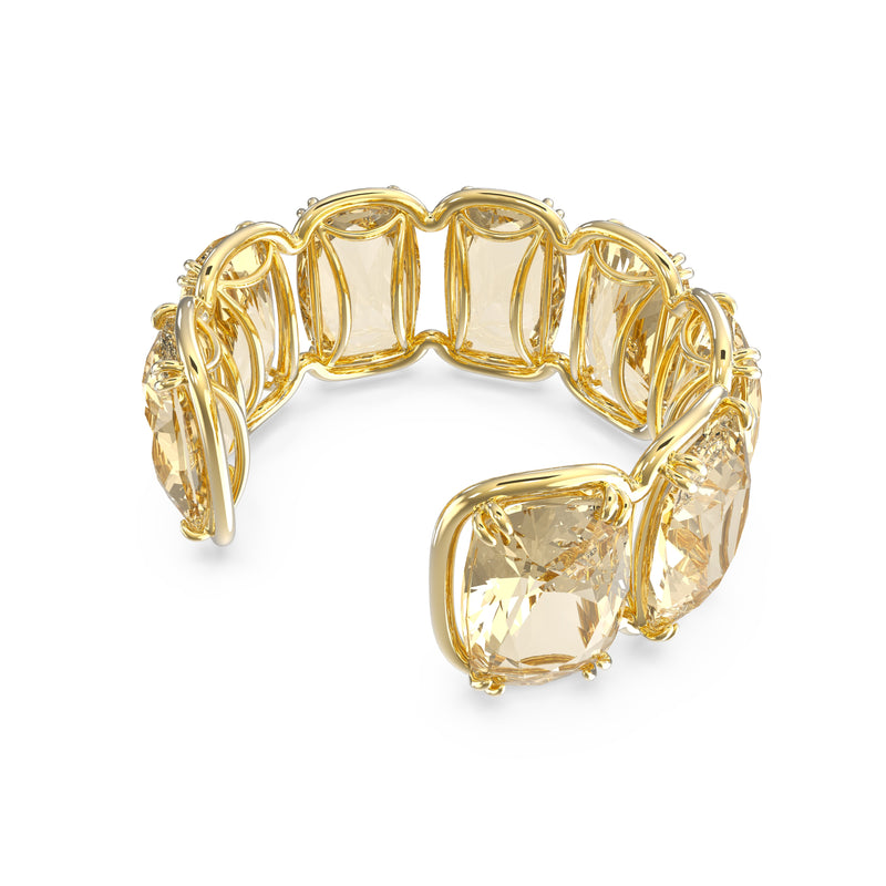 Brazalete Harmonia, Cristales flotantes de gran tamaño, Tono dorado, Baño tono oro