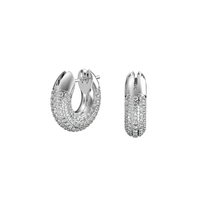 Pendientes de aro Dextera, Octogonal, Blanco