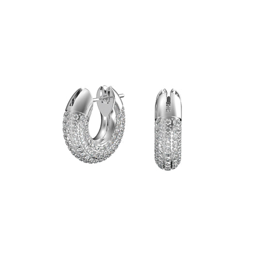 Pendientes de aro Dextera, Octogonal, Blanco
