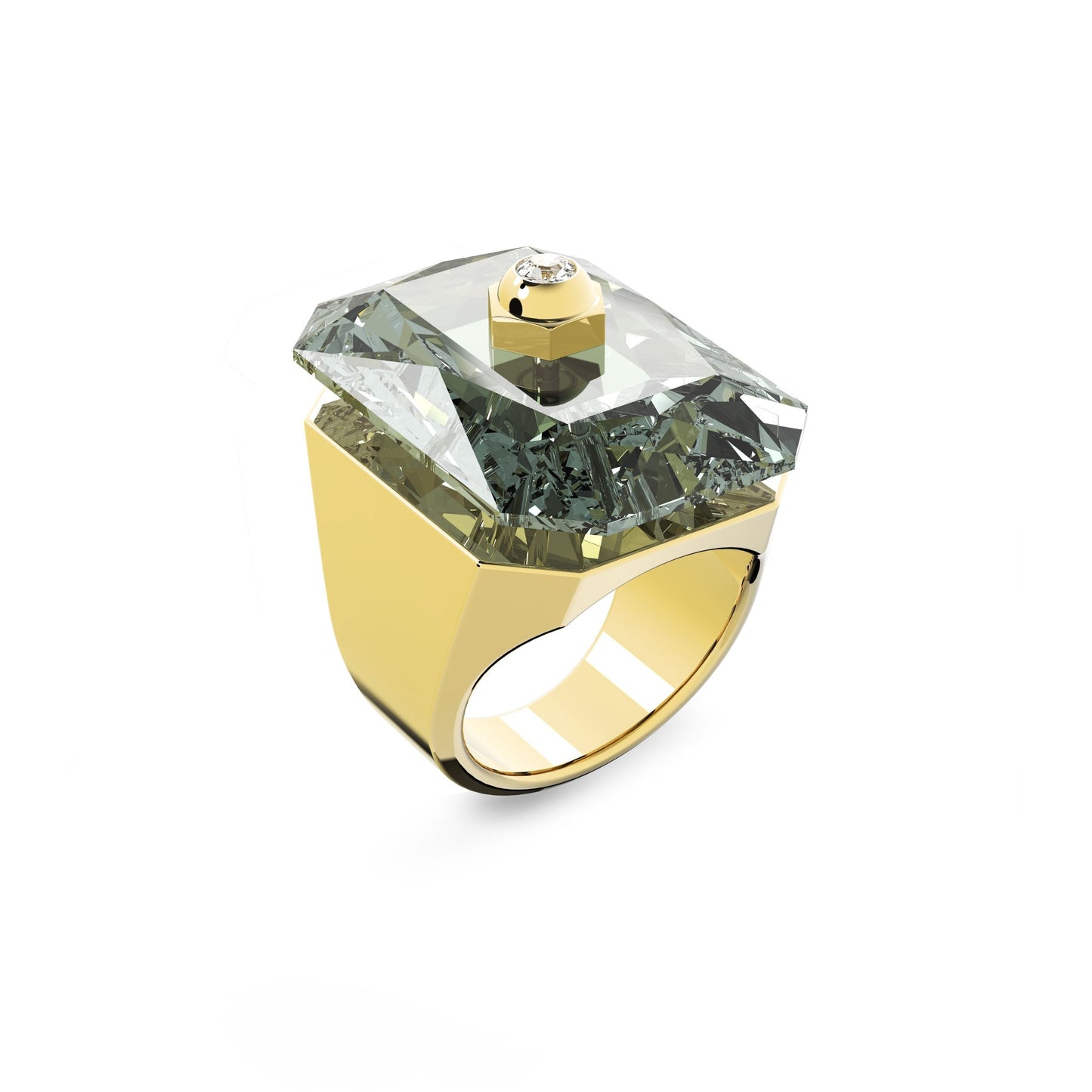 Anillo Numina, Gris, Baño tono oro