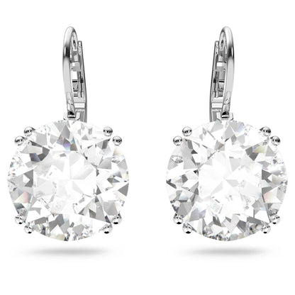 Pendientes Millenia Talla redonda, Blancos, Baño de rodio