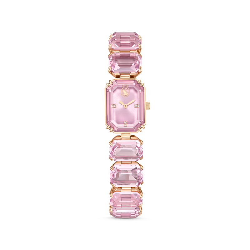 Reloj , Pulsera de talla octogonal , Rosa, Acabado tono oro rosa
