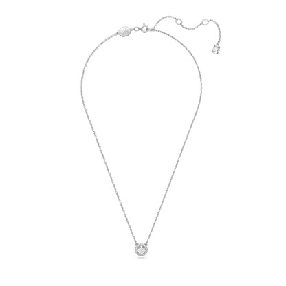 Colgante Constella, Talla redonda, Pavé, Blanco, Baño de rodio