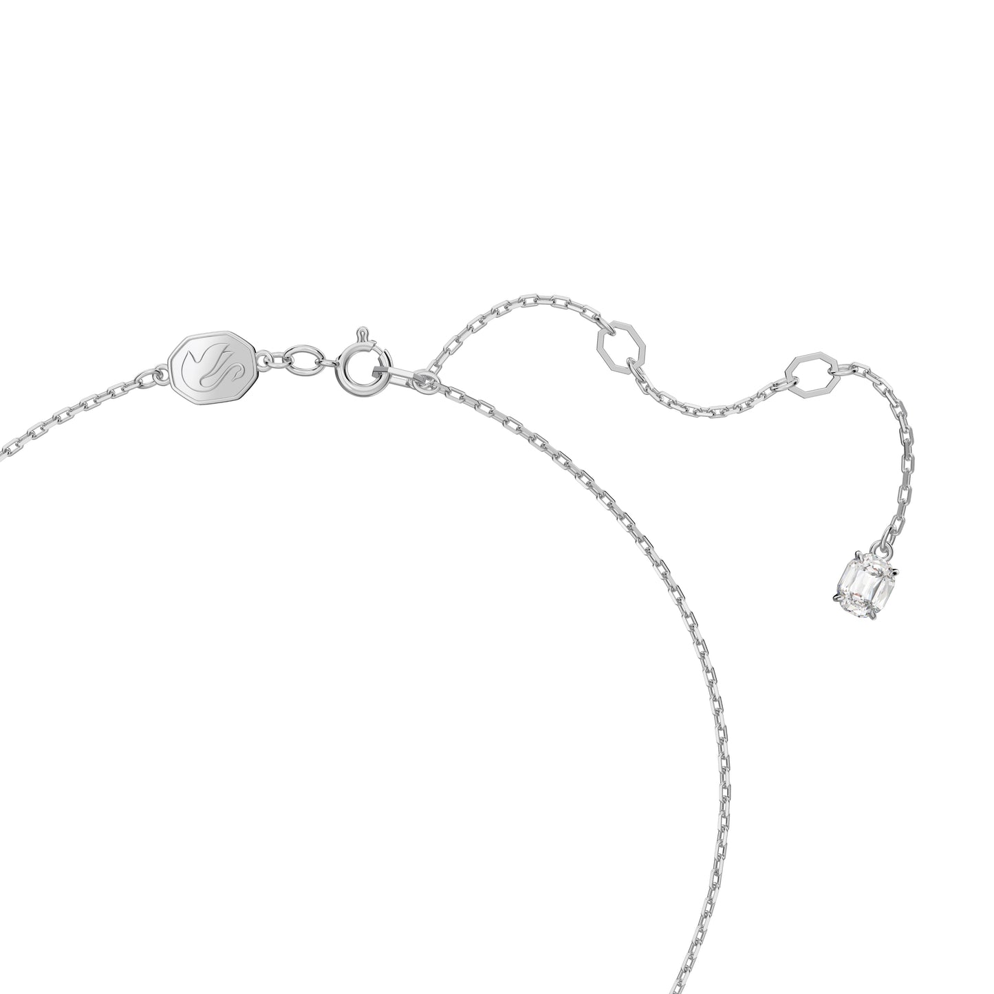 Colgante Constella, Talla redonda, Pavé, Blanco, Baño de rodio