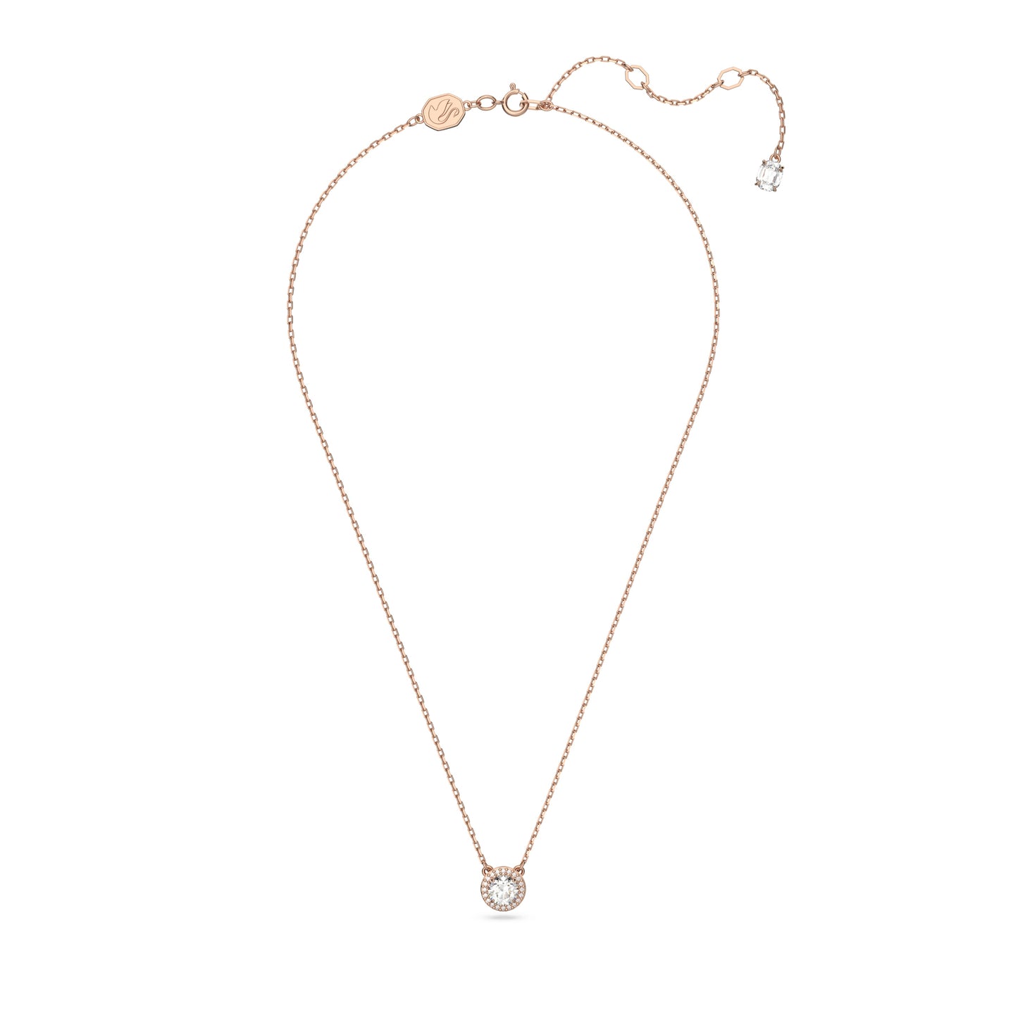 Colgante Constella, Talla redonda, Pavé, Blanco, Baño tono oro rosa