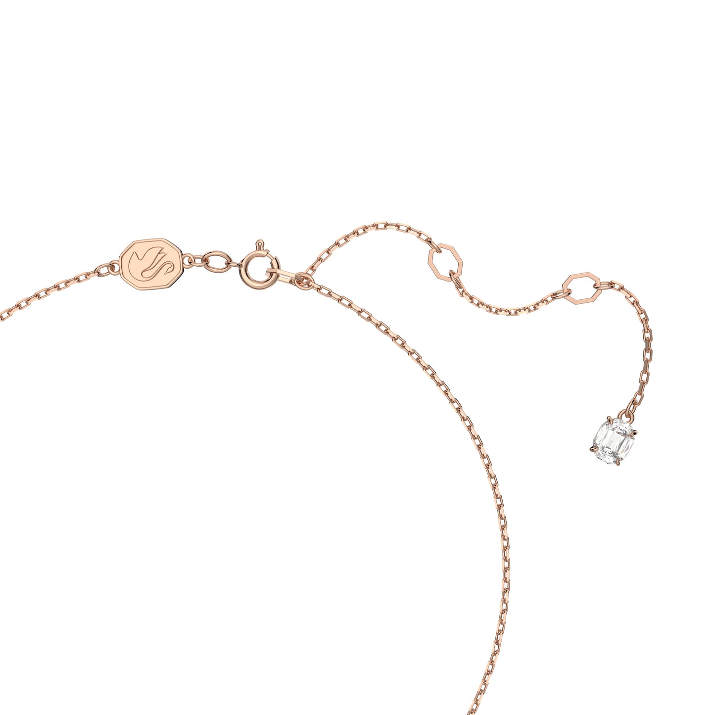 Colgante Constella, Talla redonda, Pavé, Blanco, Baño tono oro rosa