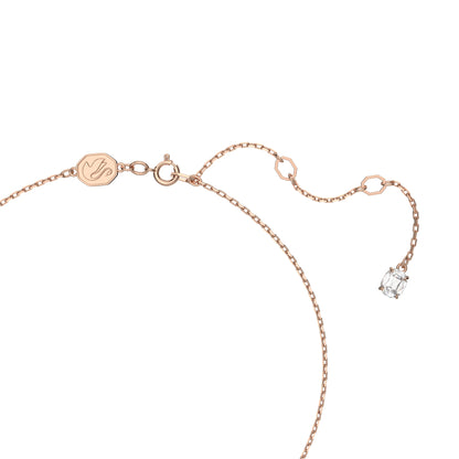 Colgante Constella, Talla redonda, Pavé, Blanco, Baño tono oro rosa