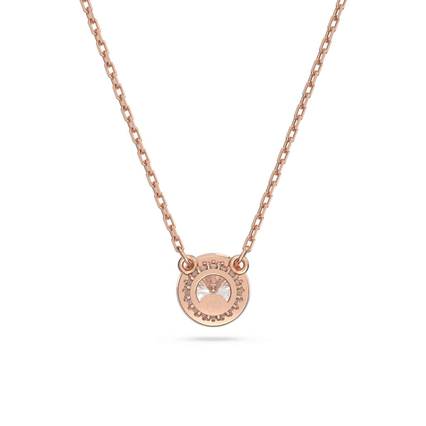 Colgante Constella, Talla redonda, Pavé, Blanco, Baño tono oro rosa