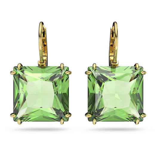 Pendientes Millenia Talla cuadrada, Verdes, Baño tono oro