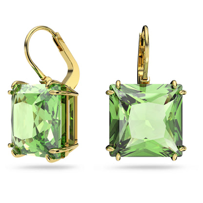 Pendientes Millenia Talla cuadrada, Verdes, Baño tono oro