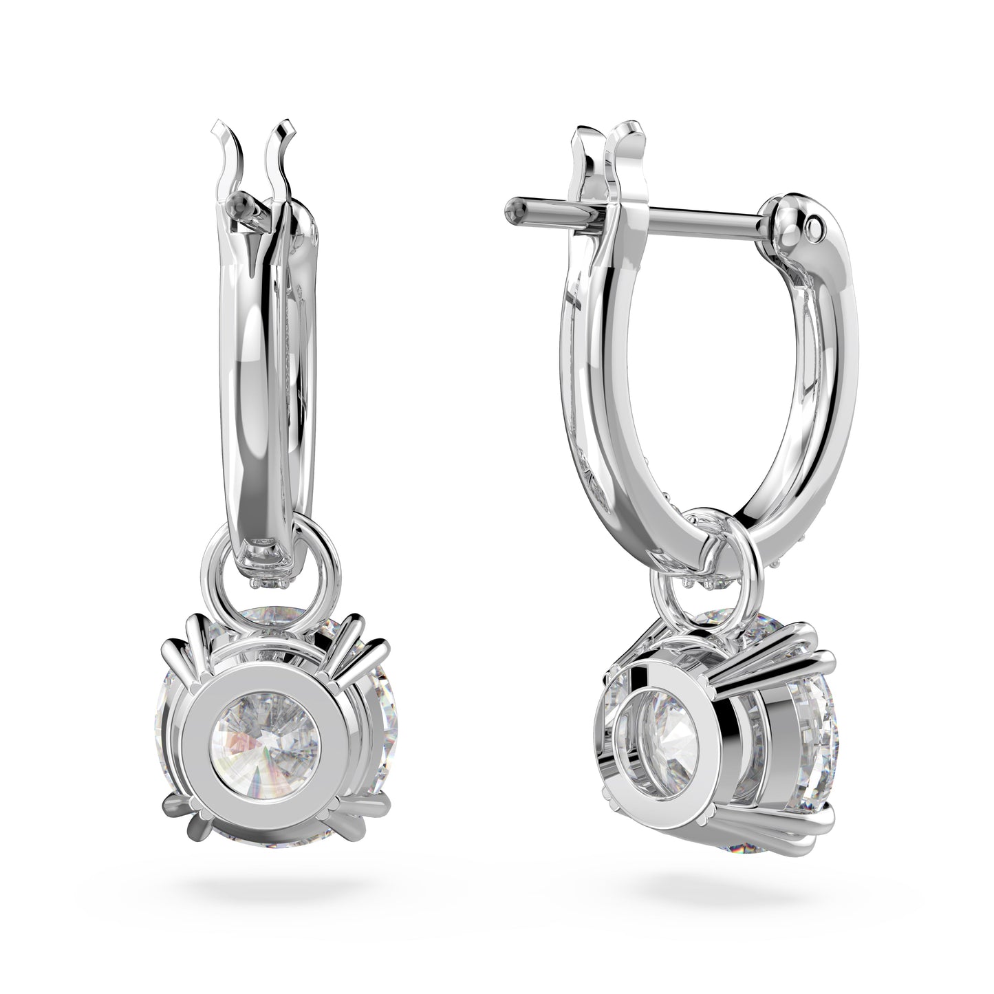 Pendientes Stilla, Talla redonda, Blancos, Baño de rodio