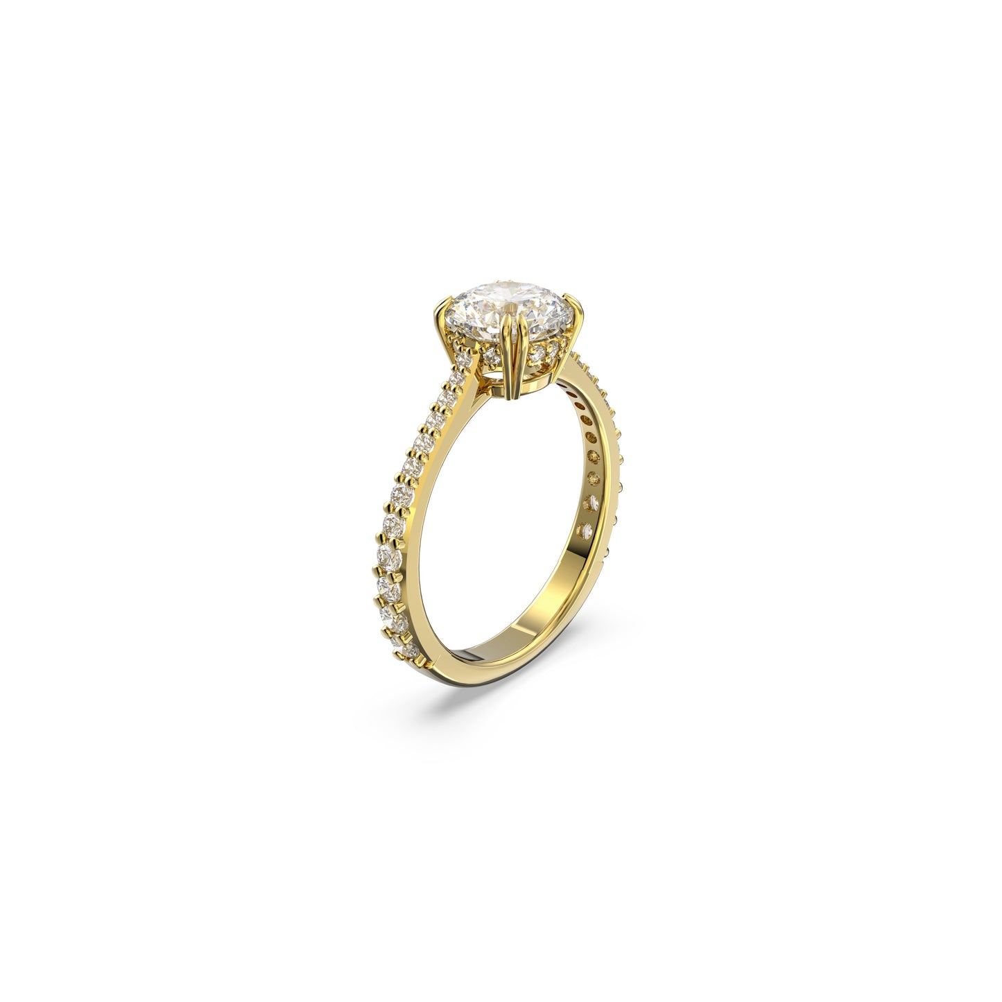 Anillo de cóctel Stilla, Talla princesa, Pavé, Blanco, Baño tono oro