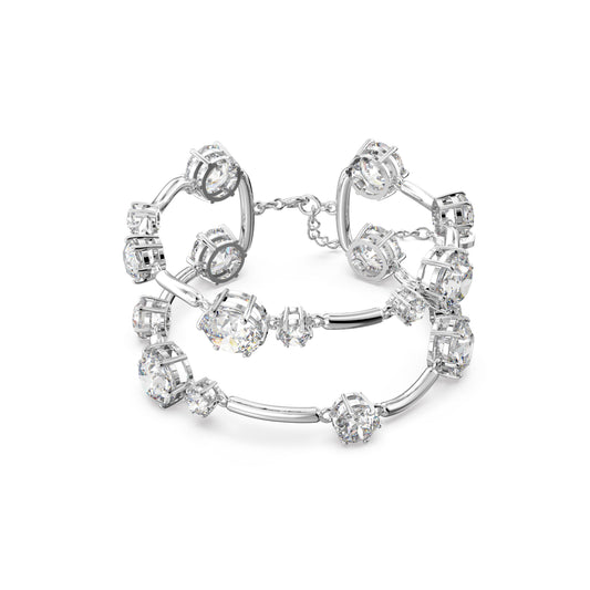 Brazalete Constella, Tallas redondas combinadas, Blanco, Baño de rodio